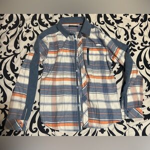 SeanJohn Boys long sleeve w/ plaid and diff texture- size l (12/14)